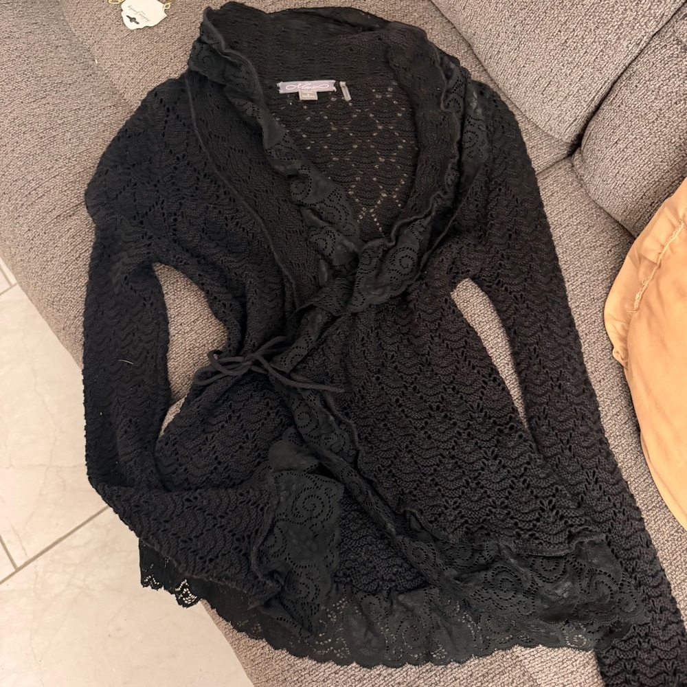 Vintage y2k Black Lace Women's Sweater